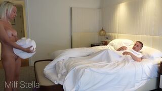 Milf Stella submits to her man's commands & takes a hot load in her trimmed pussy - 1 image
