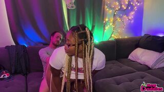 Dolce's massive jugs bounce as she takes on a white cock and takes a facial cumshot - 3 image