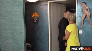 Lucky guy gets to watch Nico Vegas & Chloe Heart get their natural tits & big butts humiliated while cuckold husband waits in the wings - 1 image