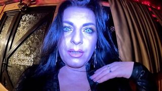 MilfyCalla's curvy body dominates & teases in black leather - 14 image