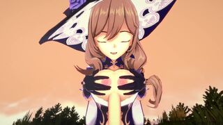 Genshin Impact: Lisa BlowJob And TitJob CumShot Hentai