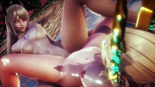 TWO LESBIAN ELVES ARRANGED HOT SEX IN THE FOREST | 3D Hentai - 14 image