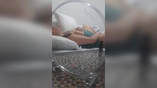 Spying on big tits Milf Sireah in bed Masturbating - 10 image