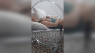 Spying on big tits Milf Sireah in bed Masturbating - 11 image