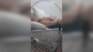 Spying on big tits Milf Sireah in bed Masturbating - 5 image