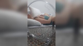 Spying on big tits Milf Sireah in bed Masturbating - 7 image