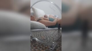 Spying on big tits Milf Sireah in bed Masturbating - 8 image