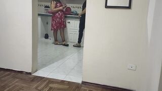 Cuckold fucking my best friend's wife while she is in the kitchen What a good woman she has - 3 image