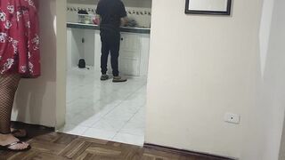 Cuckold fucking my best friend's wife while she is in the kitchen What a good woman she has - 5 image