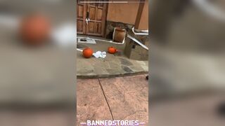 Pumpkin Smashing with Golden-Haired Large Billibongs KENZIE TAYLOR for Halloween Trick or Treat - 2 image