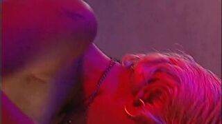 Amazing blonde slut blows a few cocks