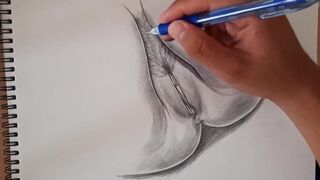 ROUGH PUSSY TREATMENT,A beautiful flower drawing female figure HD Porn, Hardcore, - 1 image